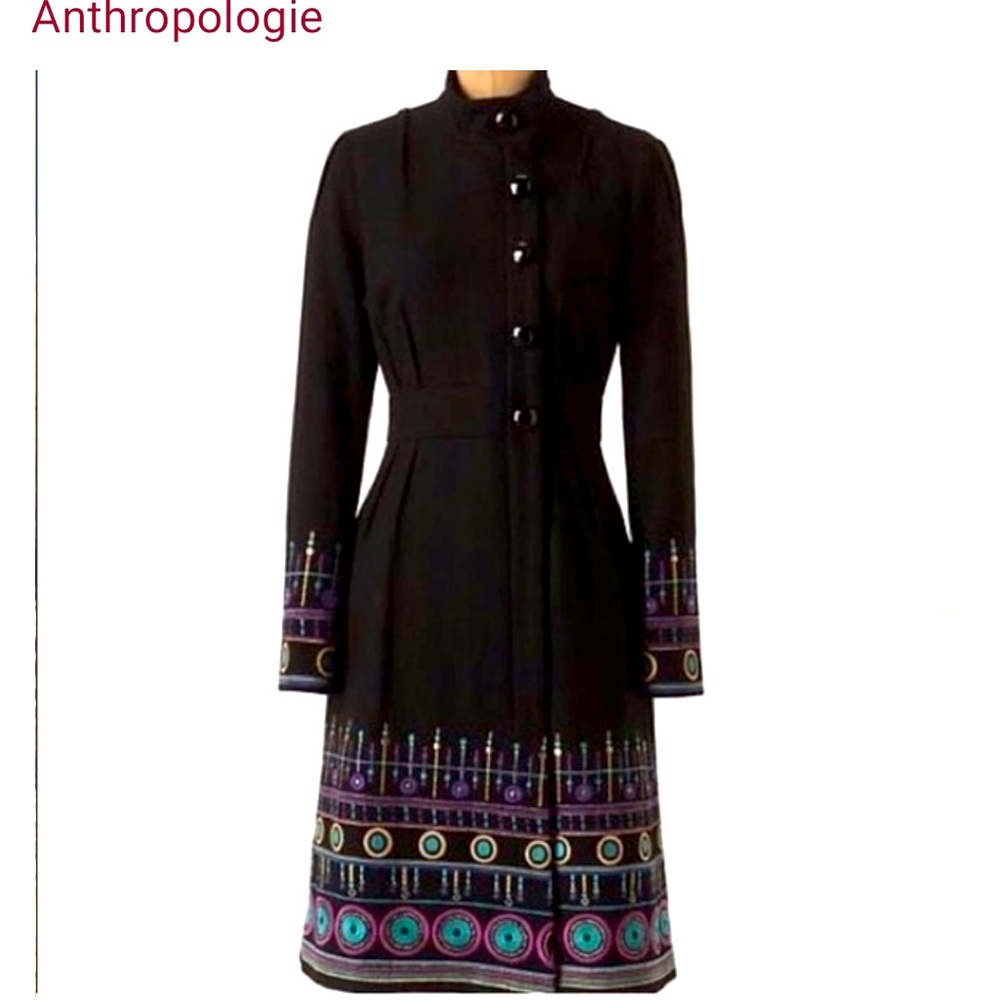Anthropologie Plenty By Tracy Reese Stitched Spindles Coat